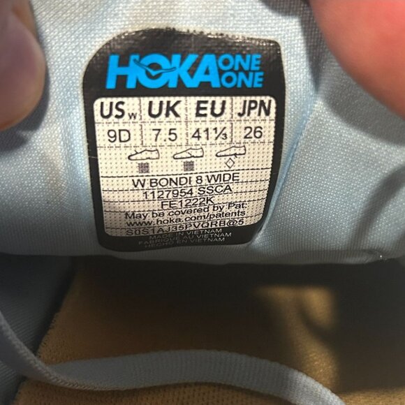 Hoka One One Women Bondi 8  Blue Running Shoes Sneakers Size 9D - Picture 10 of 10